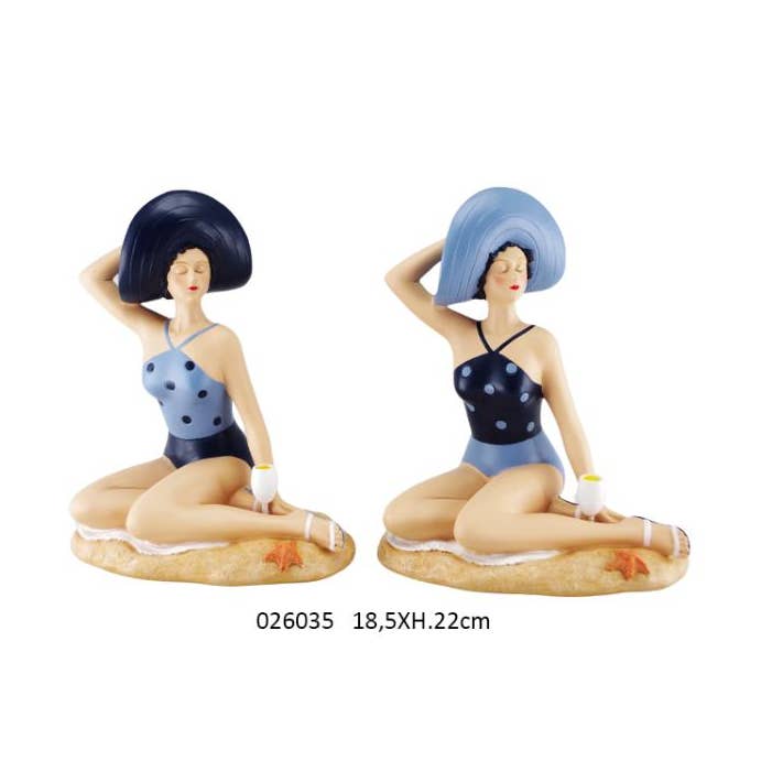 Banhista Sentada 'Litoral' 18,5 X 13 X A.22 cm / 2 Ass por atacado de Faye