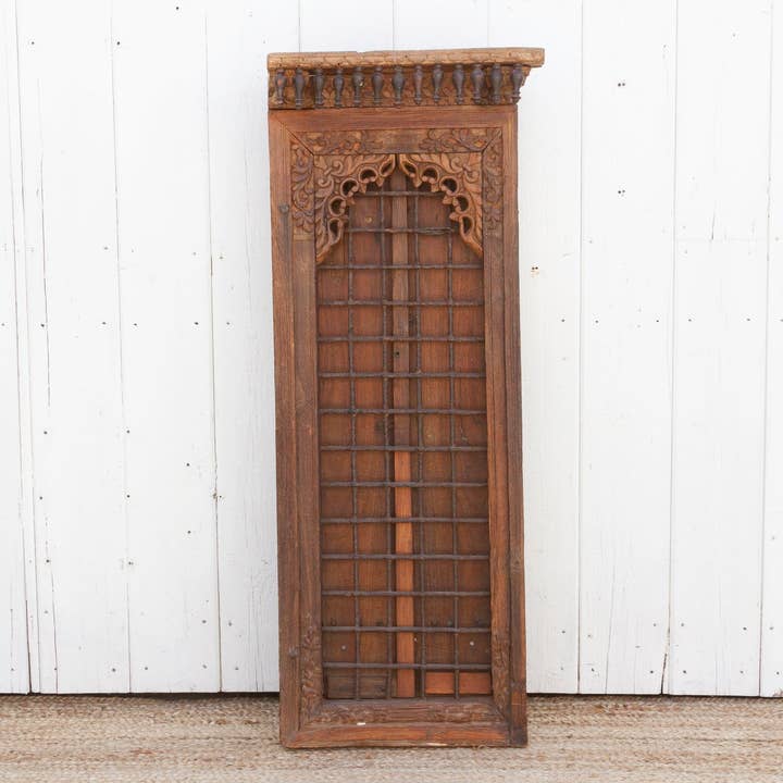 Antique Indian Arched Carved Window for wholesale by De-cor