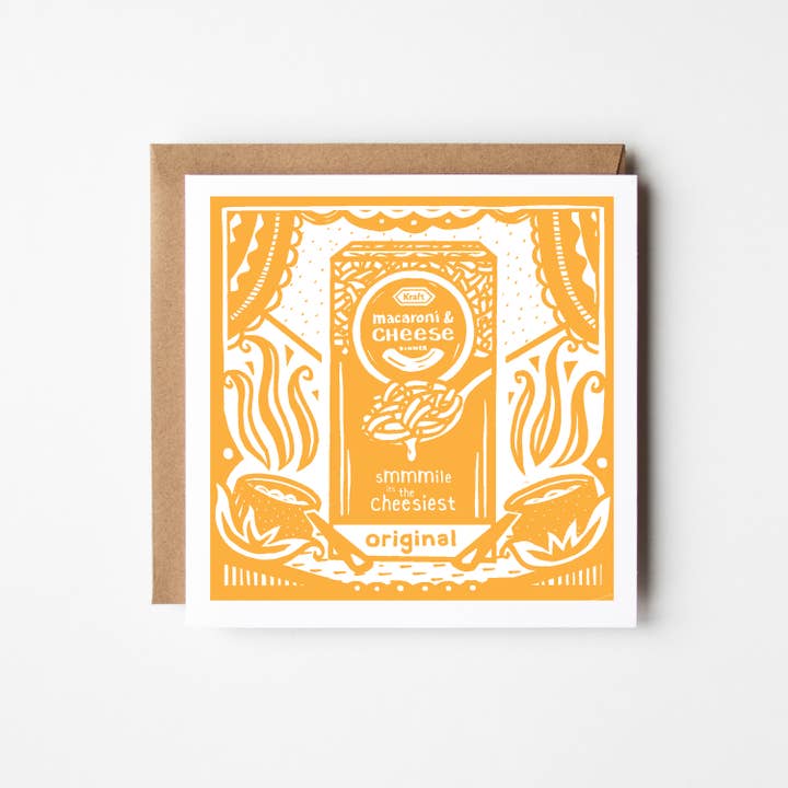 Kraft Mac + Cheese Grußkarte für den Großhandel von Indestructible Food
