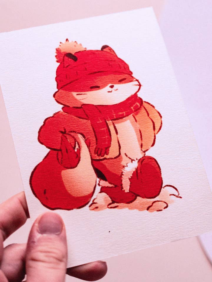 Minis prints - Chat course enniegée pour la vente par Sekai of kangae