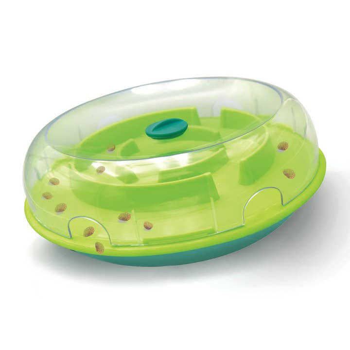 Pet Palette Distribution - Wholesale Pet Bowl - Cat/Dog - Nina Ottosson Wobble Slow Feeder Bowl Dog Game Blue/Green
