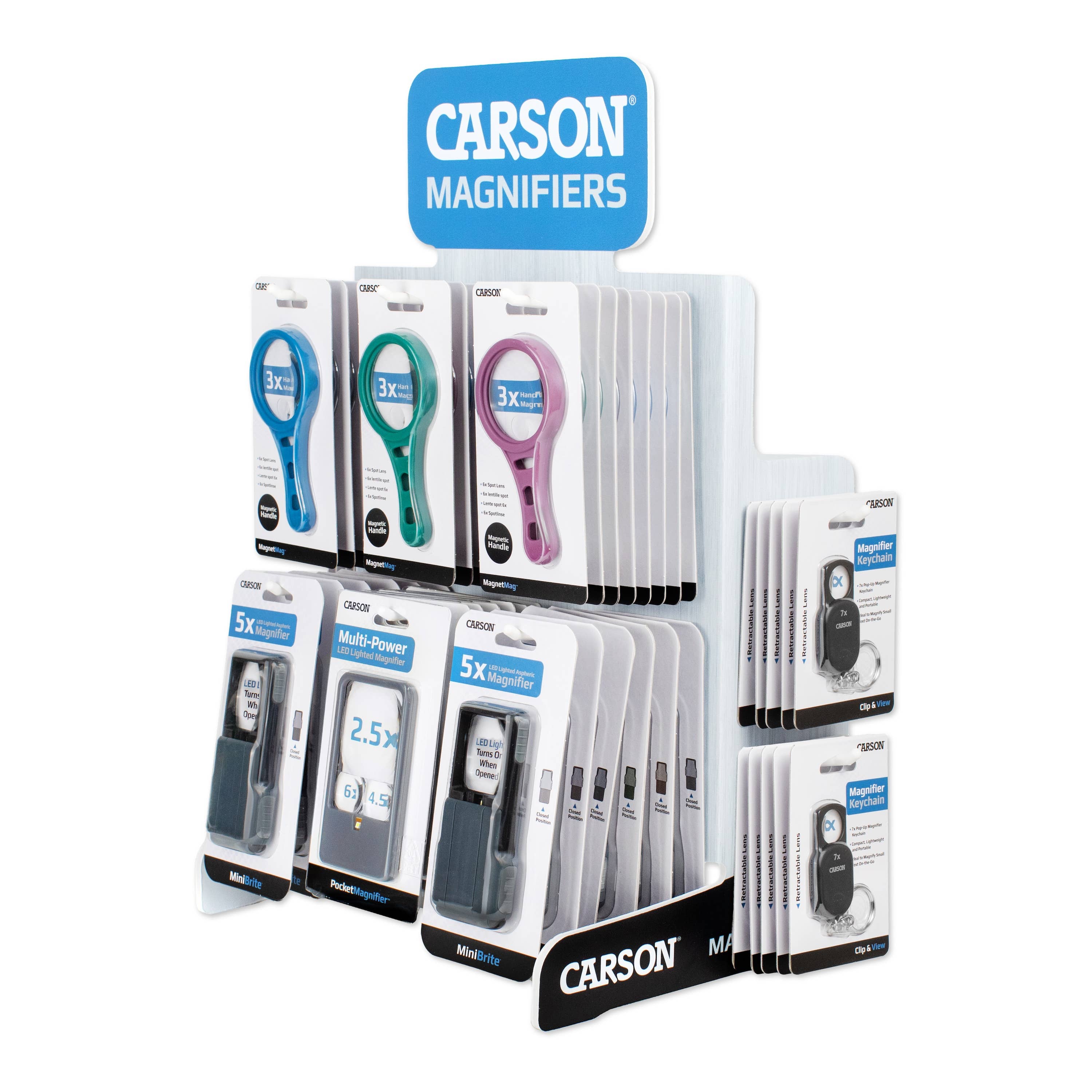 Carson - Wholesale Magnifying Glass - Magnifying Glass Countertop Display (62 Assorted Pieces)2