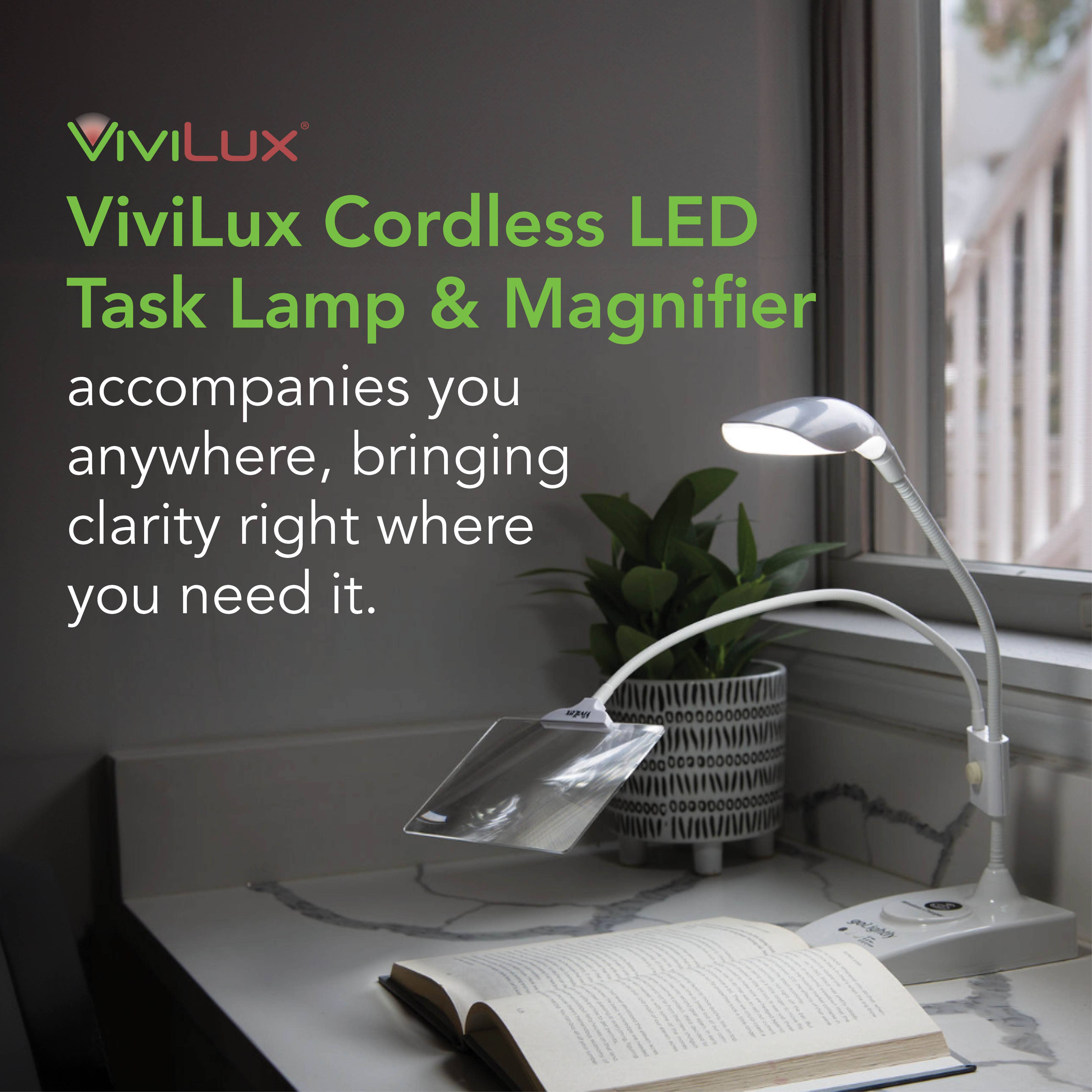 ViviLux LED Lights Magnifiers Lasers - Wholesale Accent/Desk Lamp - goLightly LED Craft Lamp - 3X Magnifier & Wireless Charger2