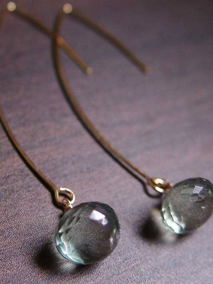 Brincos Gota Azul Marinho Dourado por atacado de Friedasophie