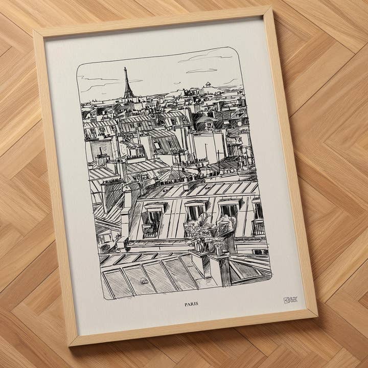 Affiche Vintage croquis de Paris pour décoration murale pour la vente par le murmure des murs