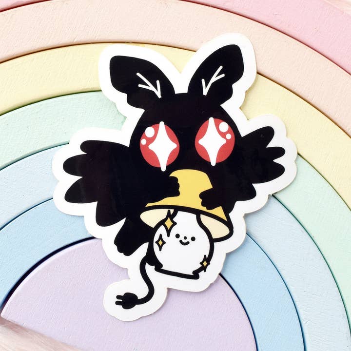 Mothman and Lamp Cryptid Sticker for wholesale by Sugarnova