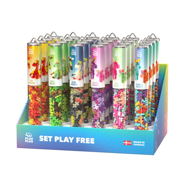 24 pc Colorverse Tubes - Dragon & Unicorn for wholesale by Plus-Plus USA