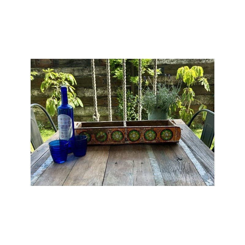 Paloma Black (Casa Natura Design, S.L.) - Wholesale Decoratief dienblad - Traditionele Oude Indiase Dubbele Baksteenmal Met Retro Handvat5