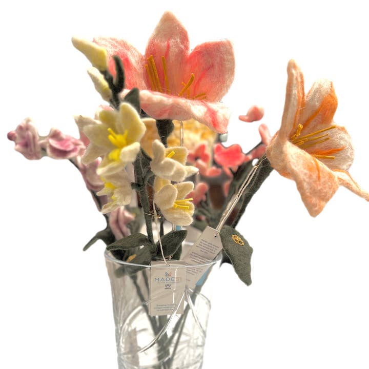 NEW! Felt Flower Stems with Embroidery for wholesale by HDIF-USA