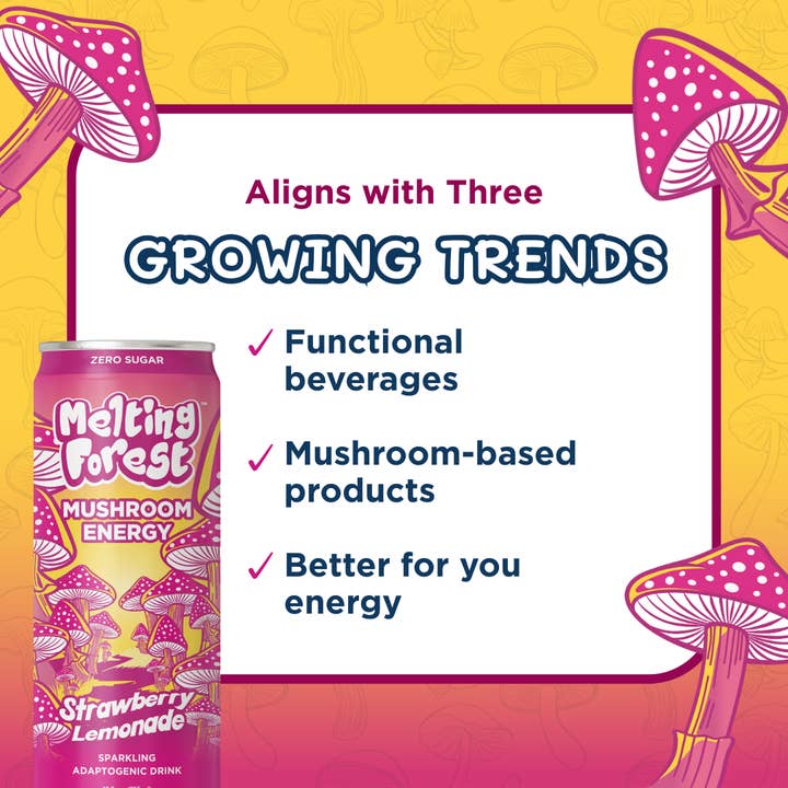 Melting Forest - Wholesale Sports/Energy Drink - Mushroom Energy Drink | Strawberry Lemonade | Adaptogen7