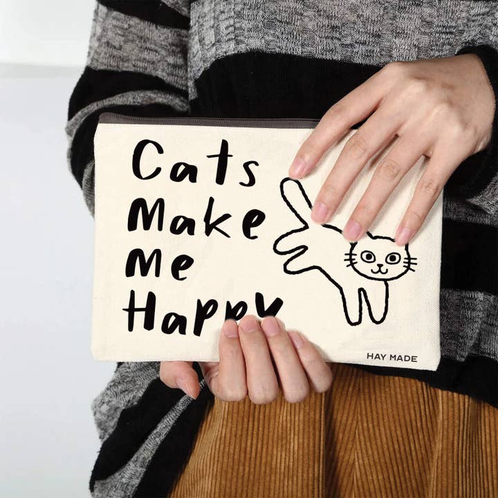 Happy Campurr - Wholesale Pouch - Women's - Cat Canvas Pouch for Makeup & Stationery | Feed The Dog3