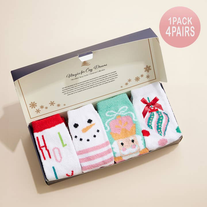 Assorted 4Pairs -Snowman Holly Christmas Gift Socks
for wholesale on Faire