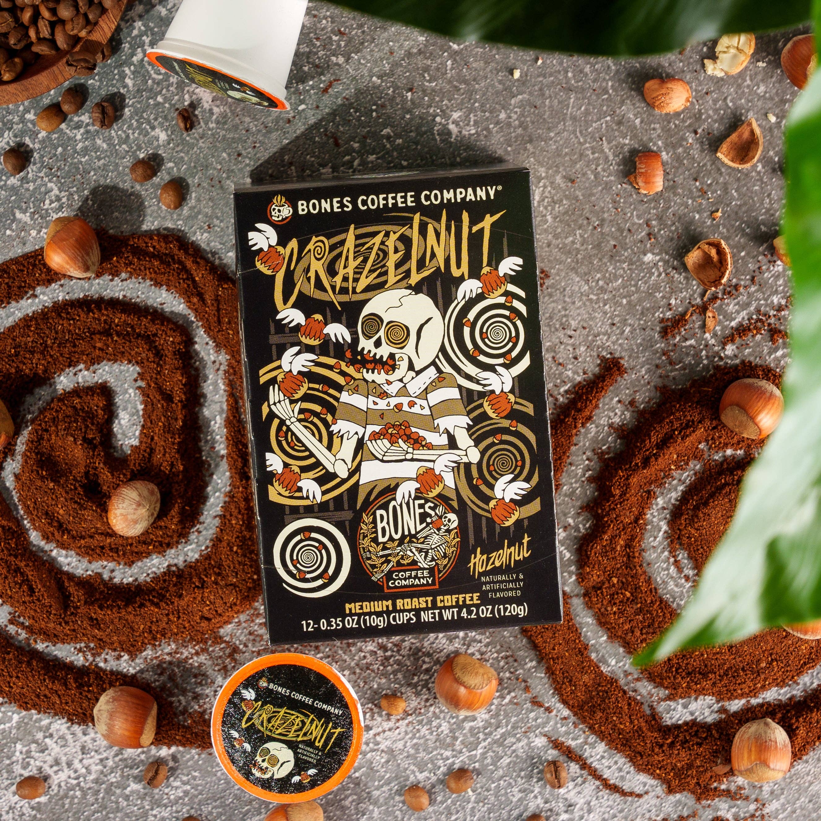 Bones Coffee Company - Wholesale Coffee Pods - Crazelnut Coffee Pods | 12 Count | Flavored Coffee Pods5