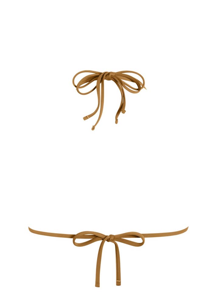 Chlamys Varia by MrMiss - Wholesale Swim Top - Women's - Chlamys Varia Double Strap Triangle Bikini Top-Sand Brown1