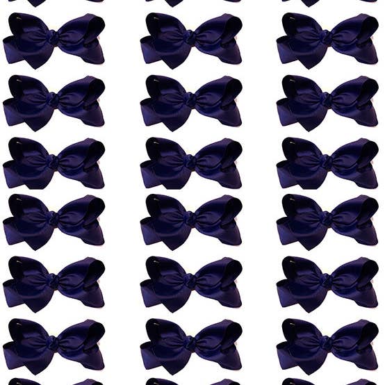 Kids Charm Online - Wholesale Hair Bow - Kids - NAVY 4IN WIDE BOWS 24PCS/$8.50 BW-370-4