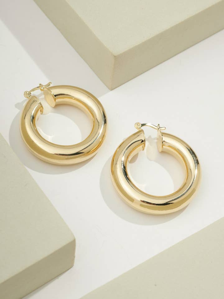 Demi-Fine Jewelry Bold Circle Hoop | Earring | Best Sellers for wholesale by Bossaglam Jewelry