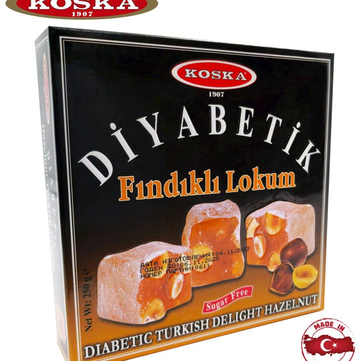 Aladdin - Wholesale Gummy - Koska | Sugar-Free, Diabetic Turkish Delight with Whole Hazelnuts2