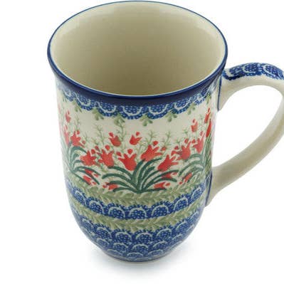 Mug 19 oz Crimson Bells Theme for wholesale by Polmedia Polish Pottery