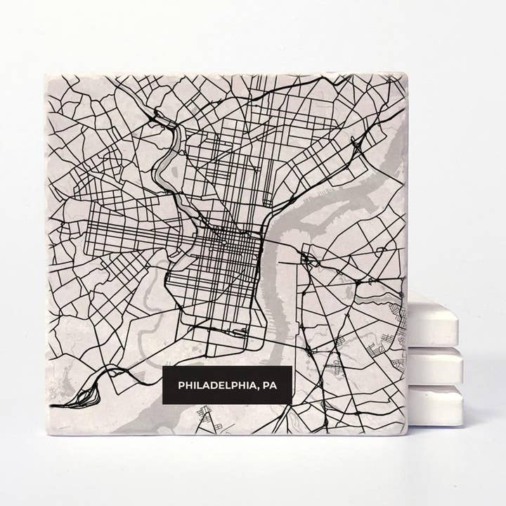 Versatile Coasters - Wholesale Coasters - Philadelphia Modern Map Coasters0