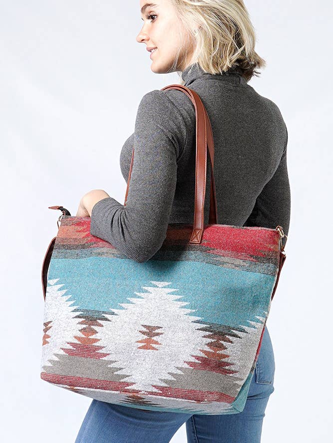 Western Weekend Tote Bag with Pouch for wholesale by Hana