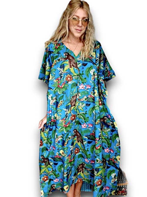 IDA IVY Resorttøj-Kaftan-Macau/Turkis for engroshandel hos Helga May