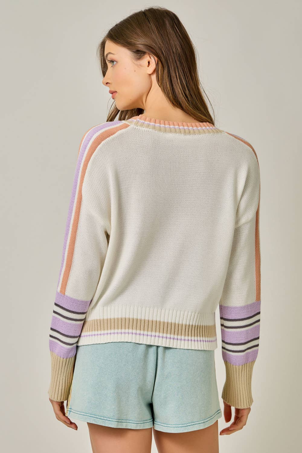Mystree - Wholesale Knit Sweater - Women's - 61359 Color Block Pullover Sweater13