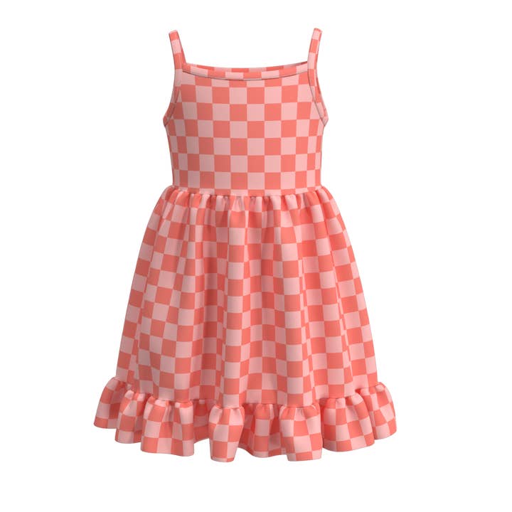 Little Trendy - Wholesale Dress - Kids - Girls daily suspender plaid ruffle dress