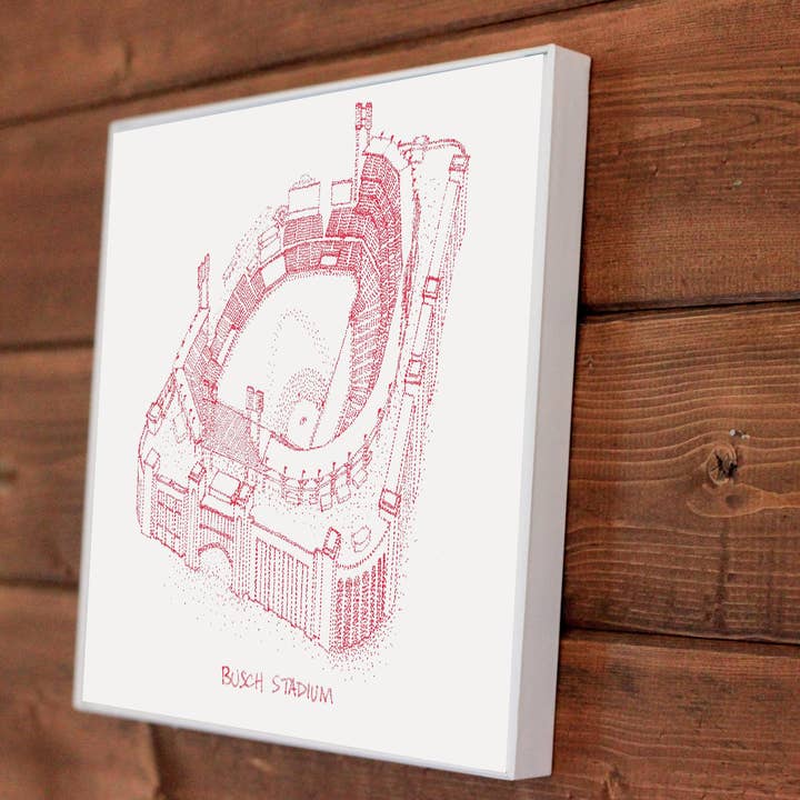 Designs By Patterson - Venta al por mayor Ilustración - Busch Stadium - Cardenales de San Luis - Dibujo Stipple