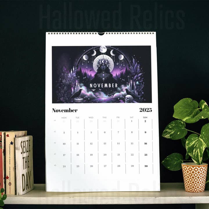 Hallowed Relics - Vente Calendrier - Calendrier lunaire païen wiccan 2025 avec suivi des phases de la lune5
