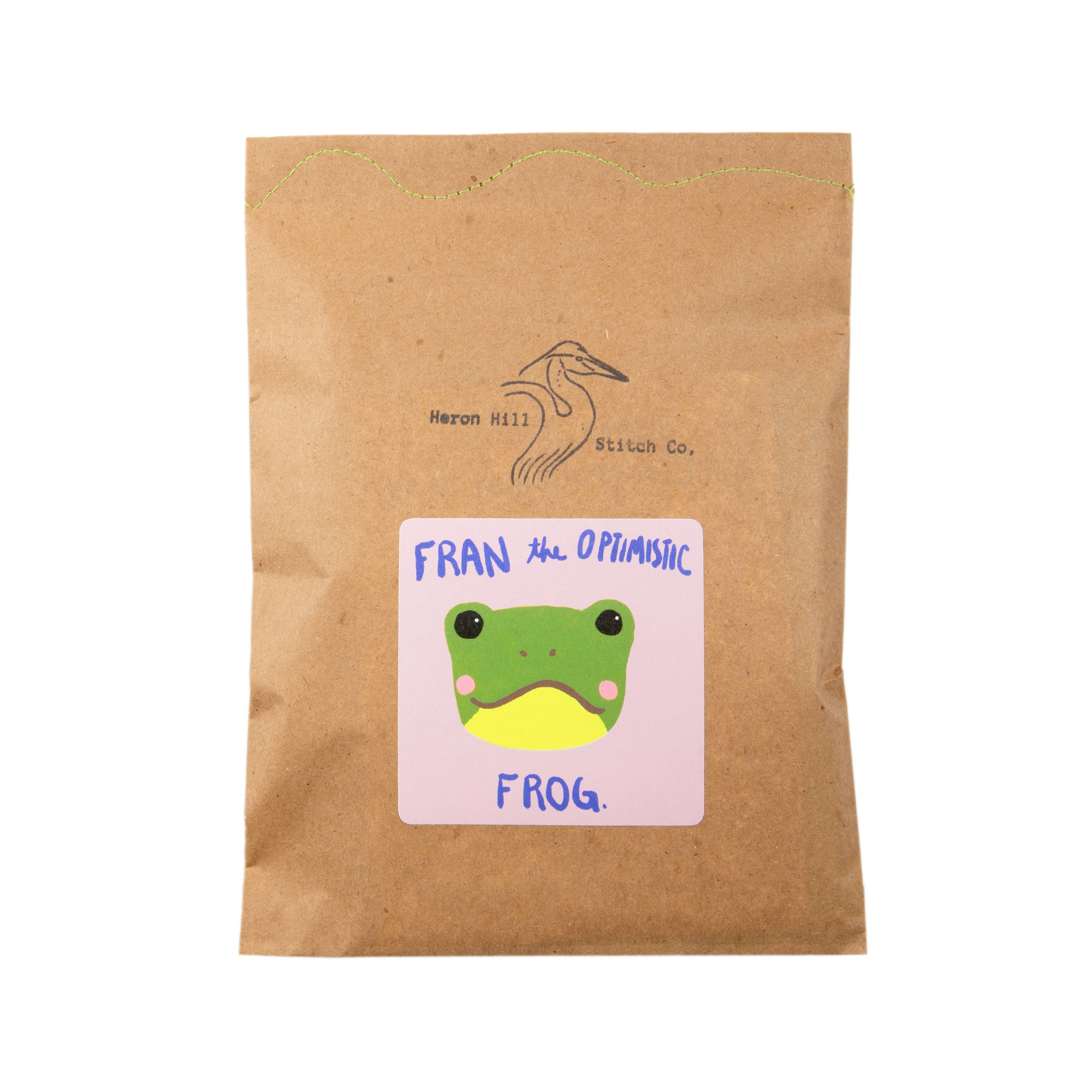 Heron Hill Stitch Co - Wholesale Craft Sewing Kit - Fran the Optimistic Frog - DIY Craft Kit1