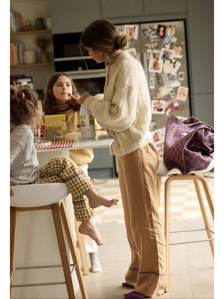 Gabrielle Paris - Venta al por mayor Pantalones - Niños - Pantalones de lino lavado color tabaco Gabrielle Paris x Horty1