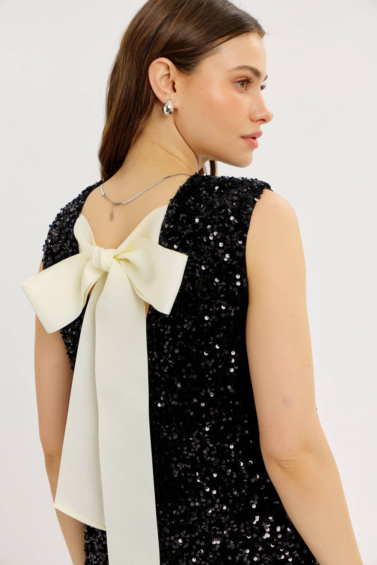 idem ditto - Vente Robe – femme - ROBE EN VELOURS À PAILLETTES MAGIQUES DE FÊTE AVEC RUBAN CONTRASTÉ AU DOS35