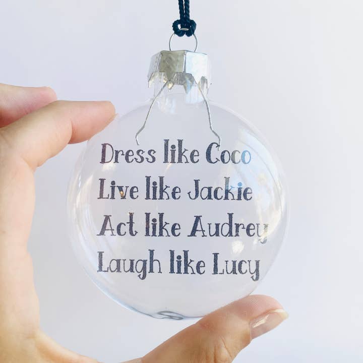 Skel & Co - Wholesale Ornament - Coco Jackie Audrey Lucy See-Through Glass Holiday Ornament1