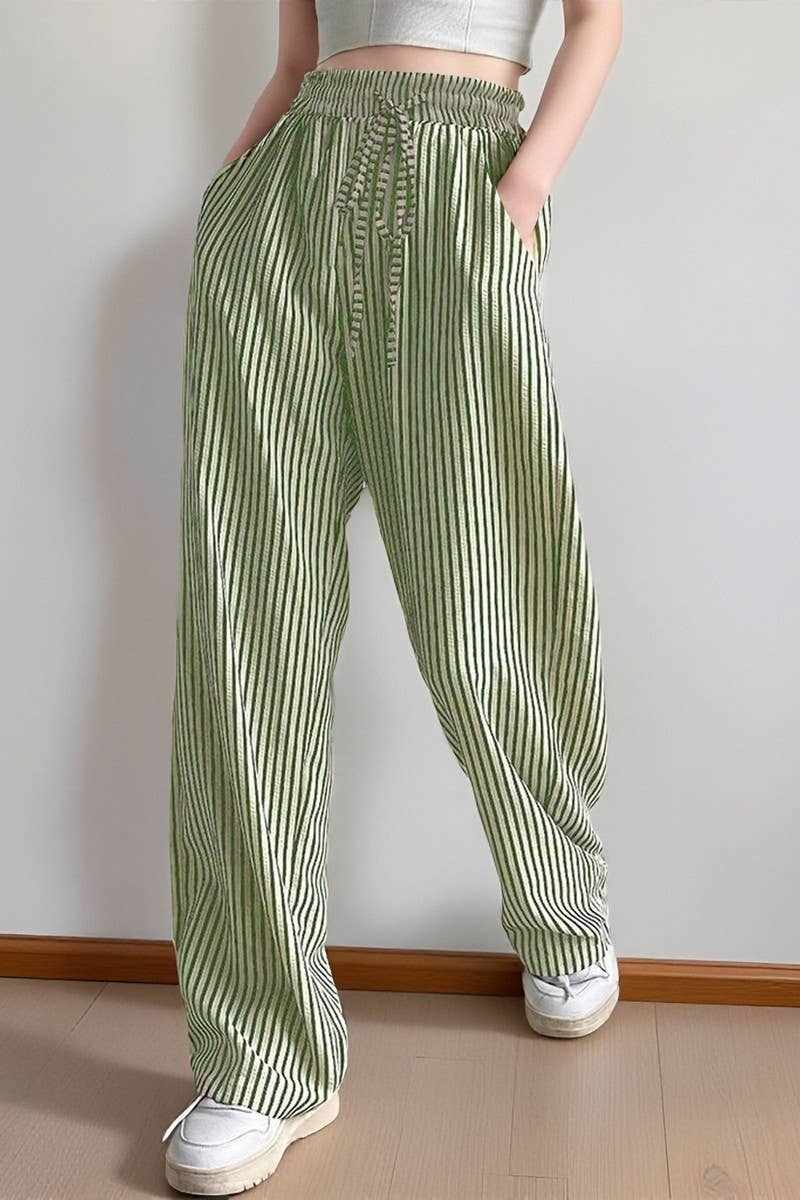 NINEXIS - Wholesale Pants - Women's - CWBLP01217_STRIPED DRAWSTRING WIDE LEG CASUAL PANTS5