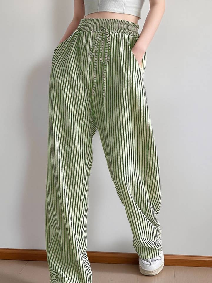 CWBLP01217_STRIPED DRAWSTRING WIDE LEG CASUAL PANTS and other Purchase Wholesale bloomer pants. Free Returns & Net 60 Terms on Faire trending on Faire.