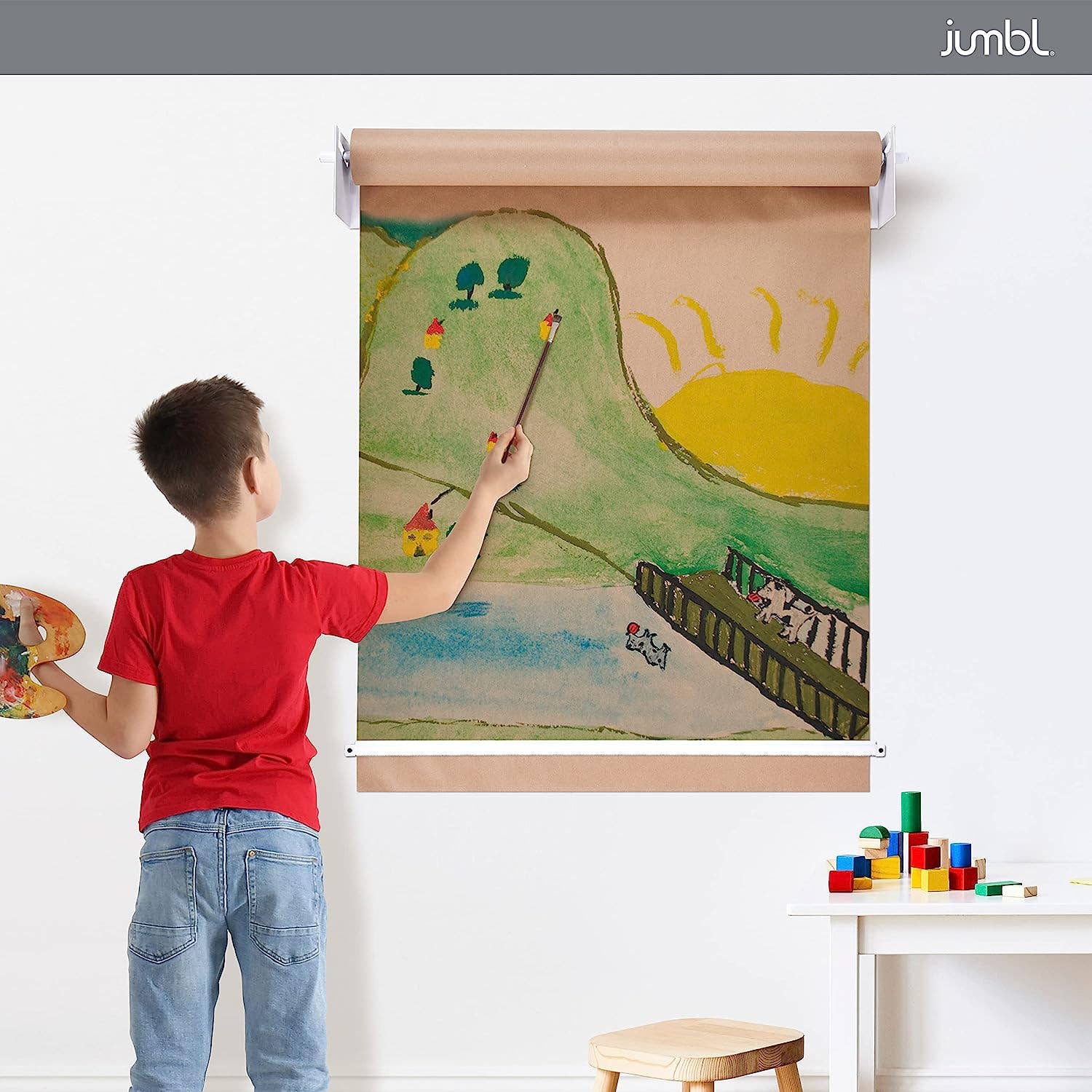 Jumbl – wholesale Paper towels – Wall Mounted Kraft Paper Dispenser with Cutter (White)25