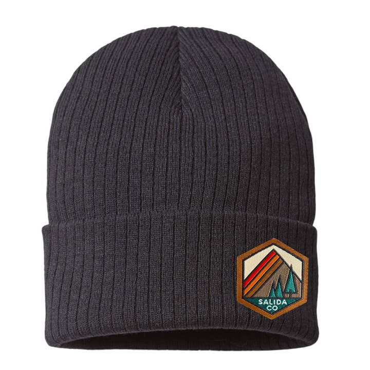 Spruce Seed - Wholesale Beanie - Women's - Rib Knit Beanie Hat- Salida Colorado Woven Patch Hat 2