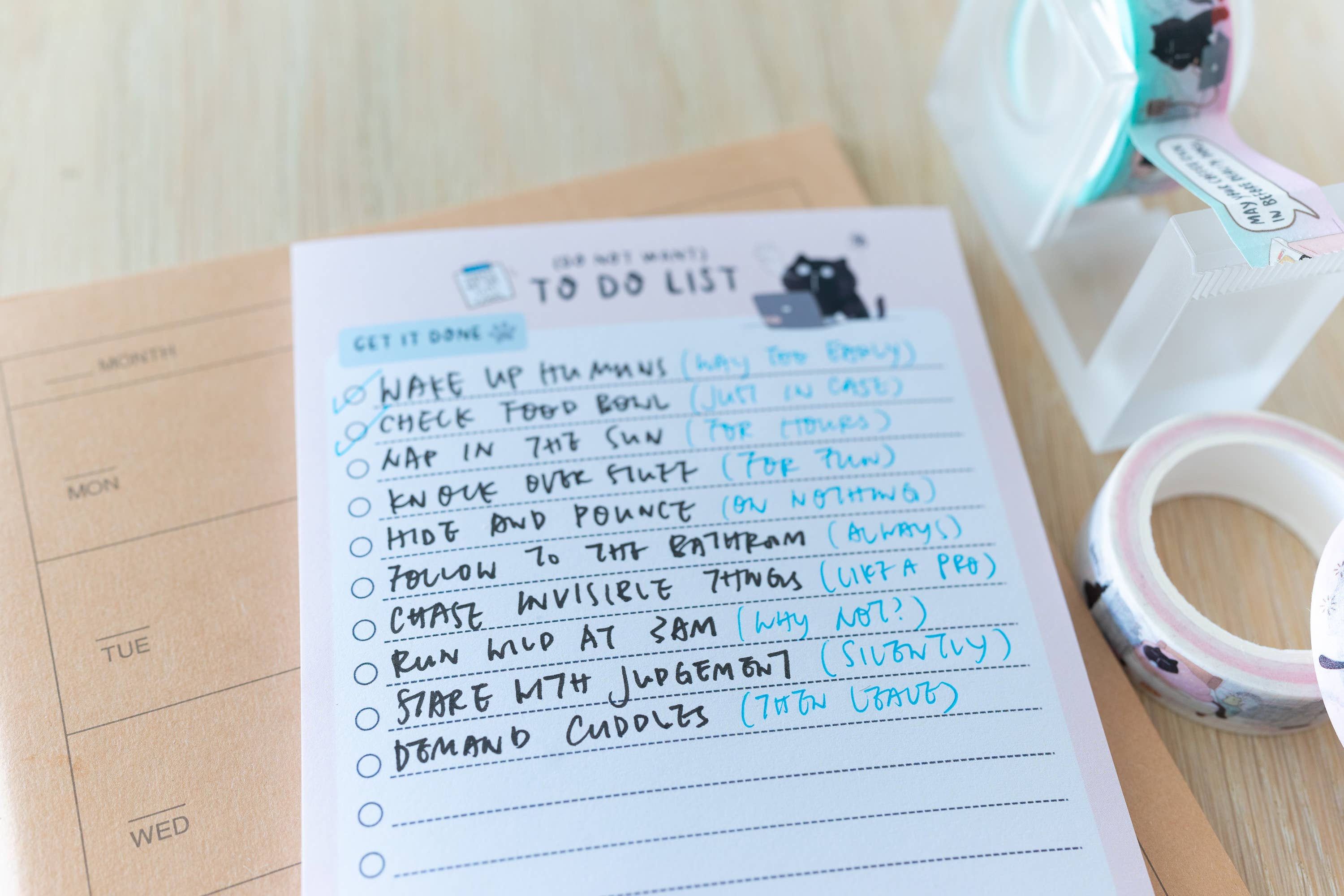 Moonaries illo - Wholesale Notepad - (Do not want) to do list- funny black cat to do list5