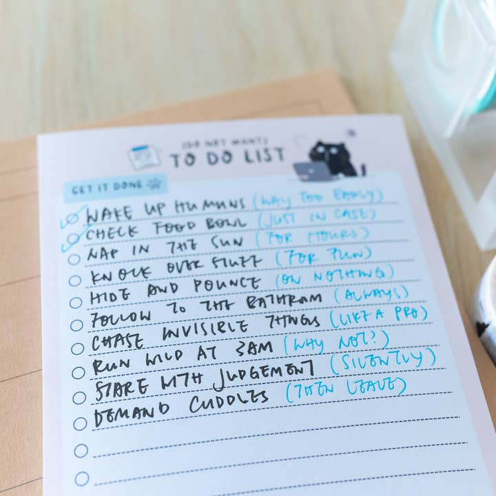Moonaries illo - Wholesale Notepad - (Do not want) to do list- funny black cat to do list5