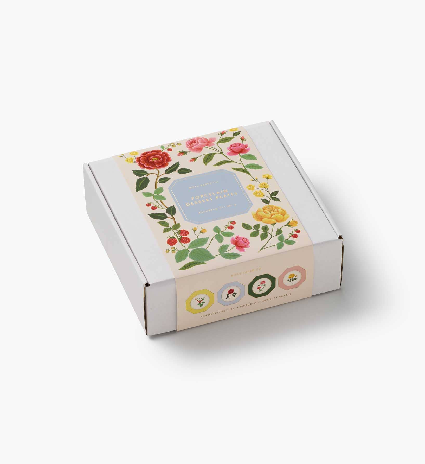 Rifle Paper Co. - Wholesale Dinner Plate - Roses Porcelain Dessert Plate Set16