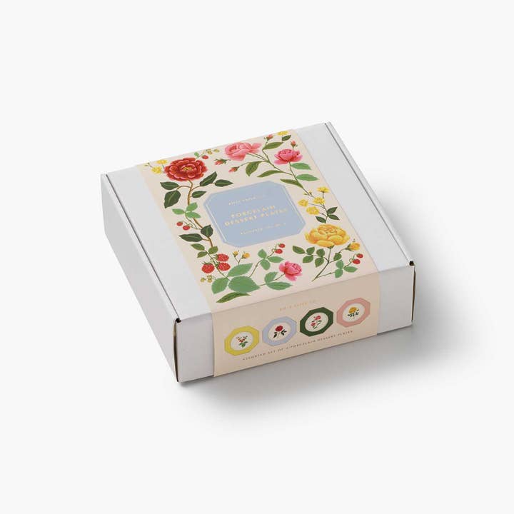 Rifle Paper Co. - Wholesale Dinner Plate - Roses Porcelain Dessert Plate Set16