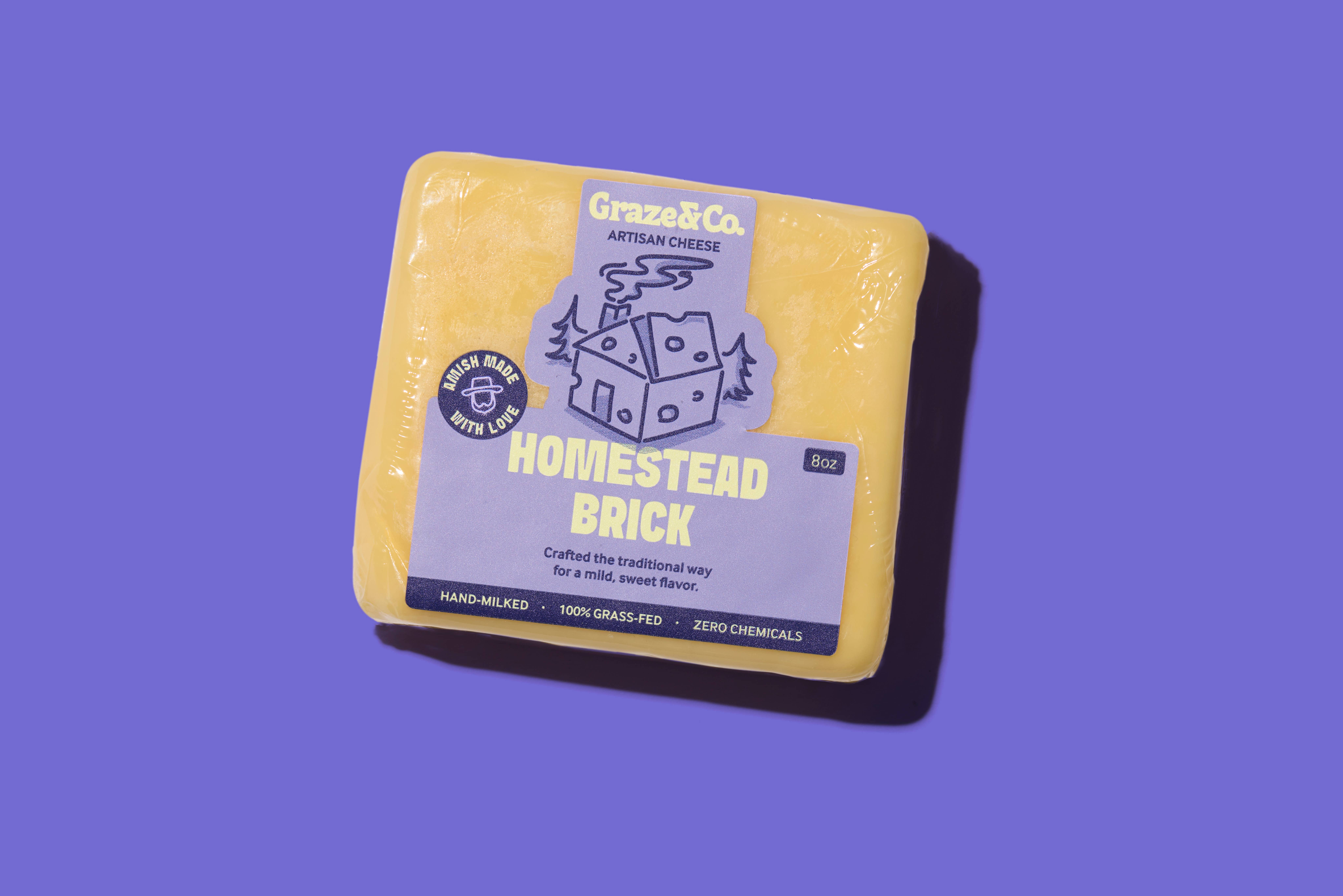 Graze & Co. – Engroshandel Ost – Homestead Brick - 8 oz. Håndlavet artisanal ost1