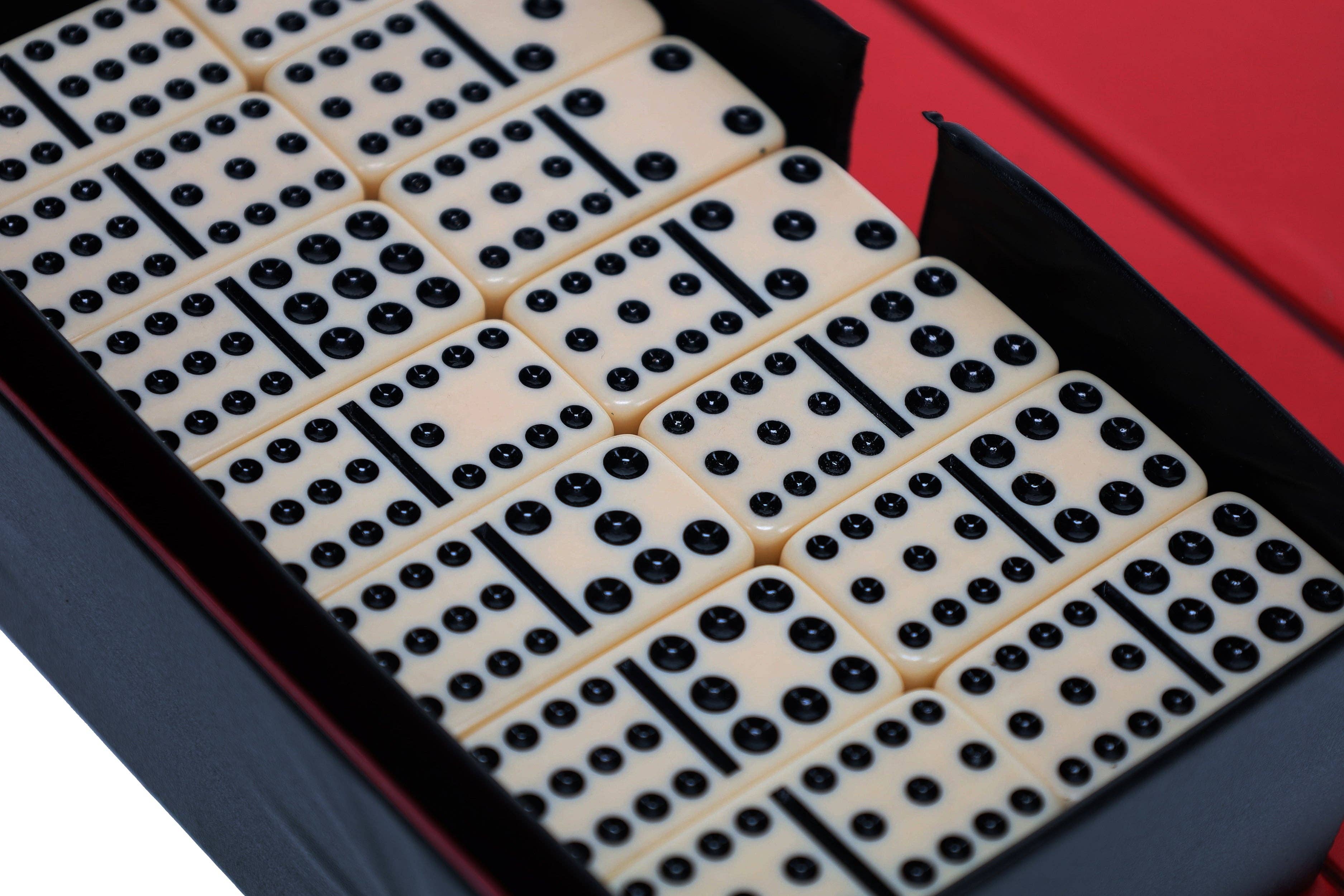 Wood Expressions – Engroshandel Dominobrikker – Dobbelt tolv dominoer - elfenbenfarvede fliser, tyk størrelse6