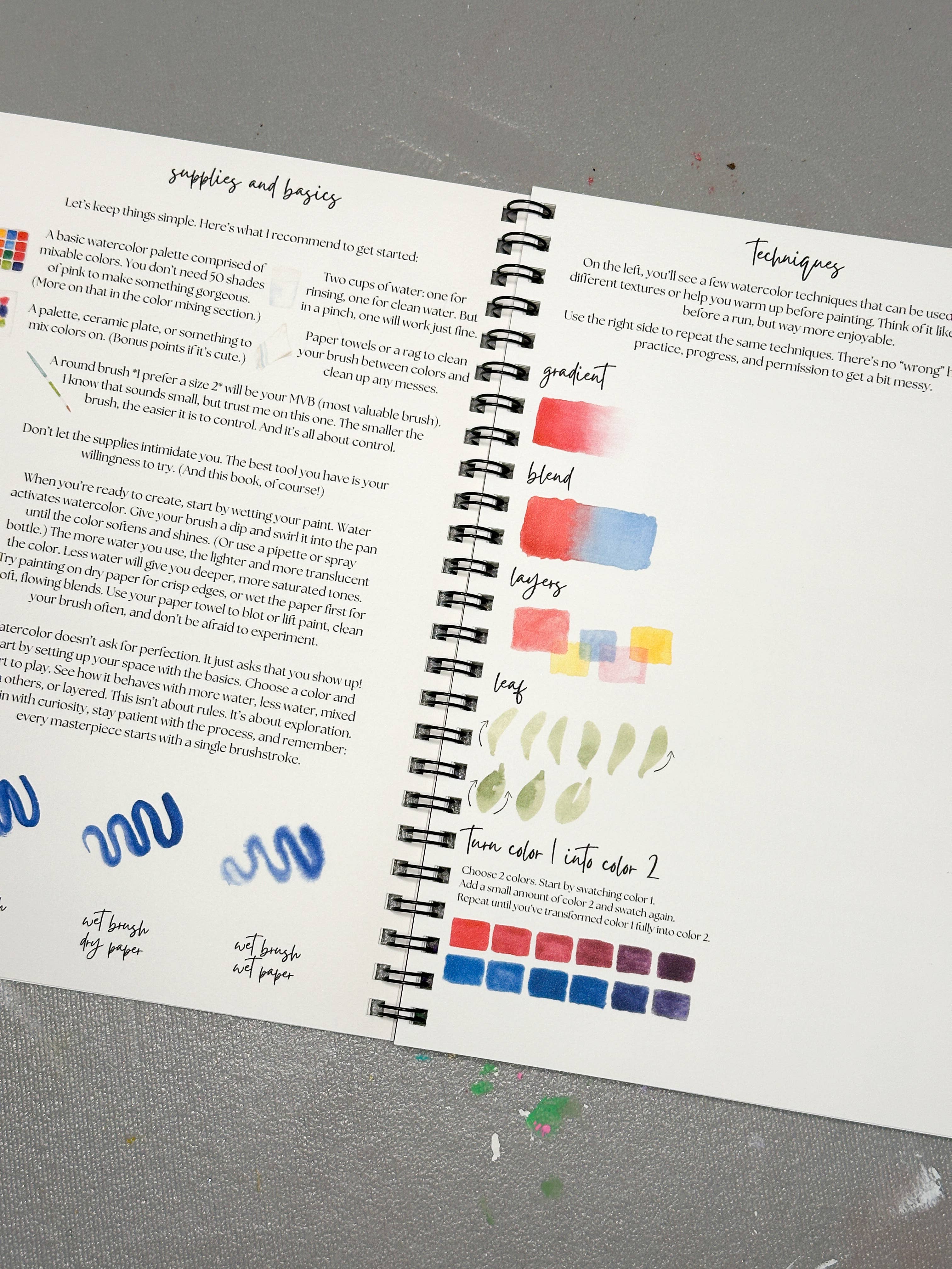 Tiffany Ascensio Designs | Watercolor Greeting Cards - Wholesale Sketchbook/Sketchpad - Watercolor Floral Workbook – Paintable Sketchbook with Paint2