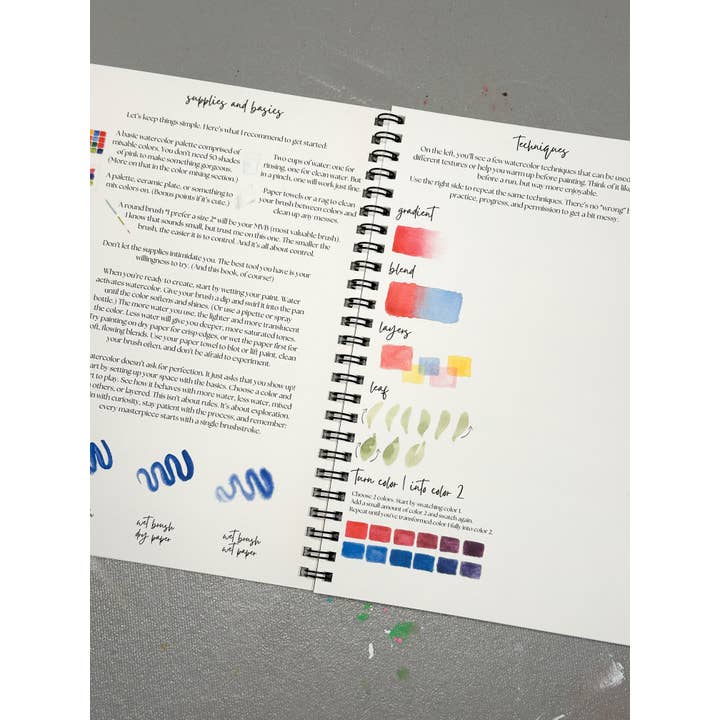 Tiffany Ascensio Designs | Watercolor Greeting Cards - Wholesale Sketchbook/Sketchpad - Watercolor Floral Workbook – Paintable Sketchbook with Paint2