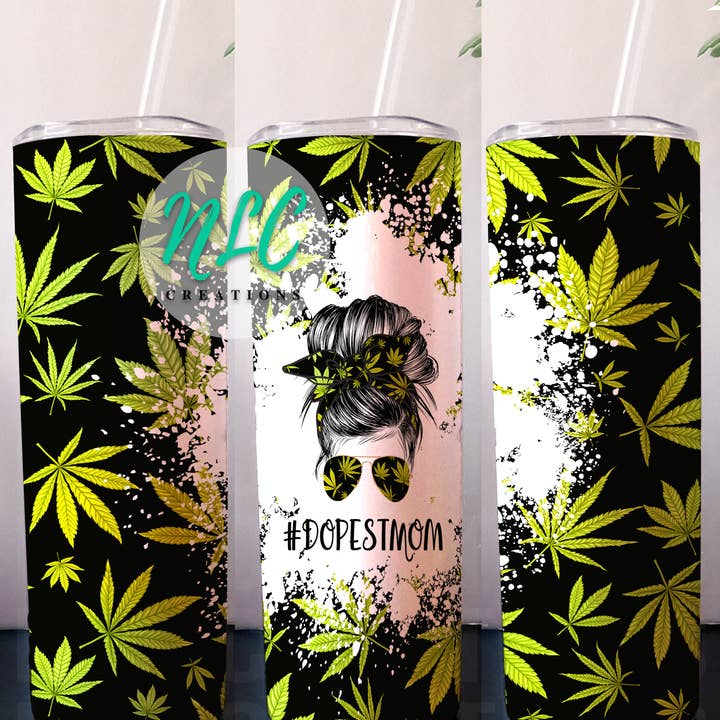 Dopest Mom - Vert - Gobelet en acier inoxydable 20 oz pour la vente par NLC Creations