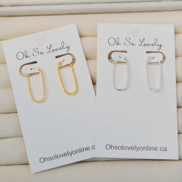 Brincos de Argola Longos e Torcidos Litany Dainty por atacado de Oh So Lovely