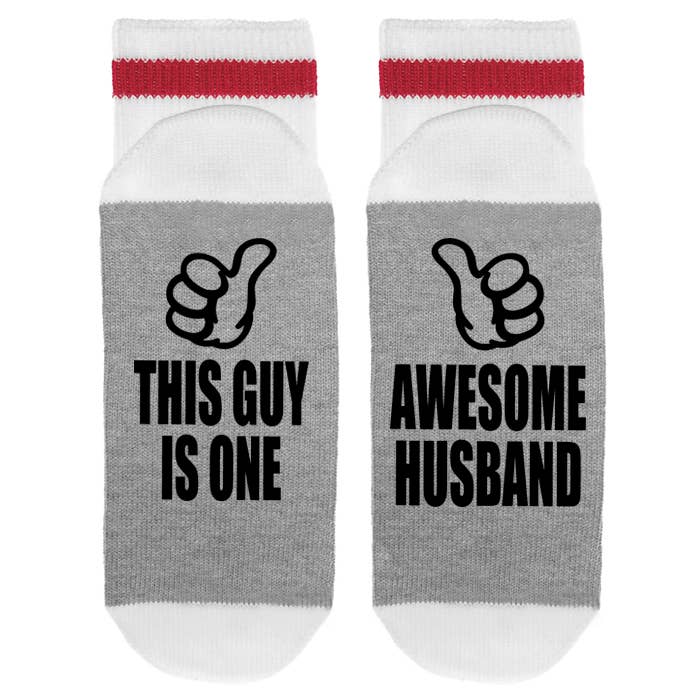 This Guy Is One Awesome Husband - Men's Lumberjack Socks for wholesale by Sock Dirty to Me