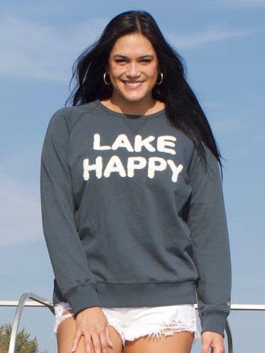 Lake Happy Sweatshirt mit Rundhalsausschnitt Chenille Dark Slate für den Großhandel von Lake Happy