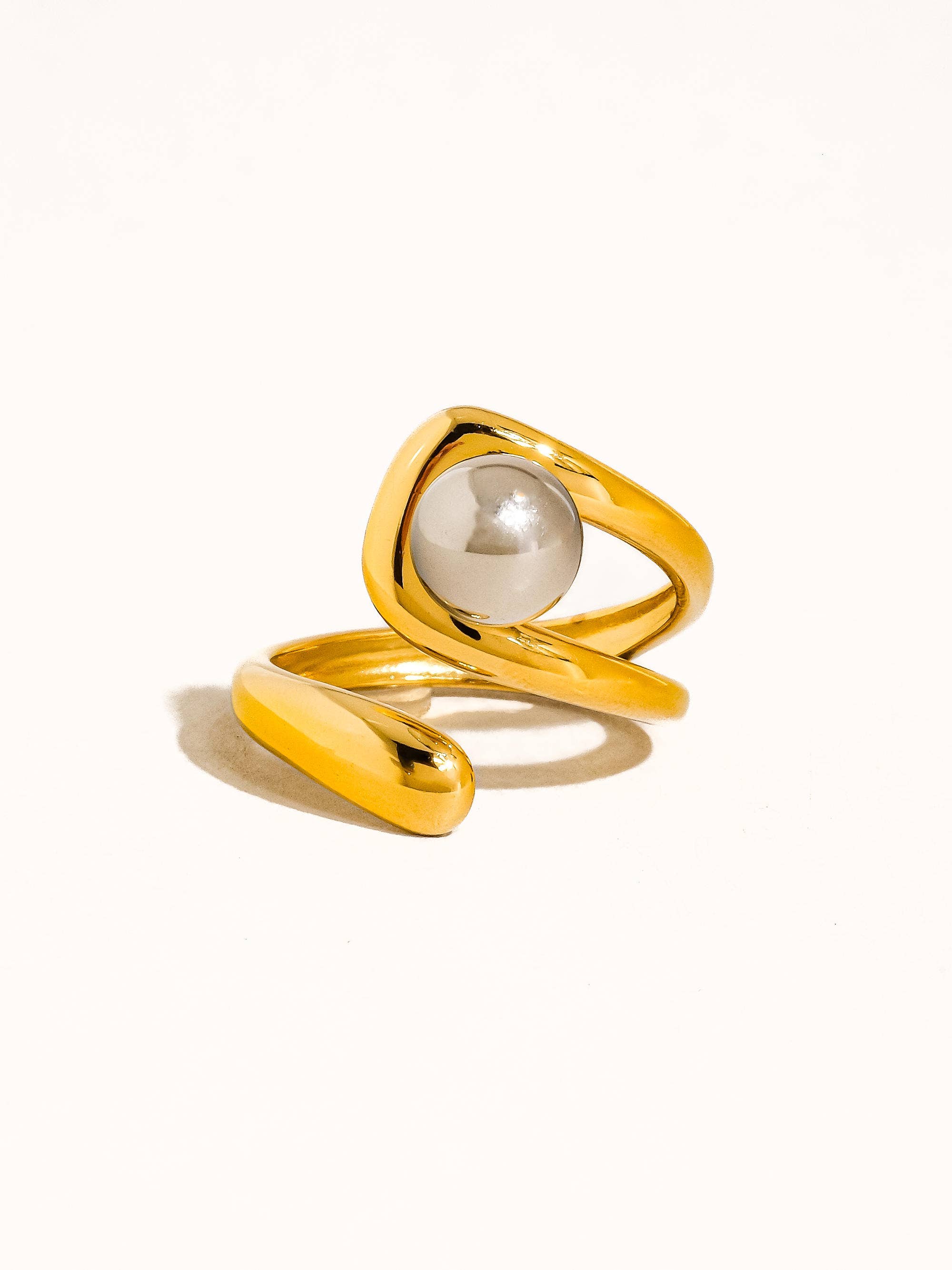 Flerfärgad Fauna 18K Guld Icke-Anlöpande Tvåfärgad Kulring Band Ring för wholesale på Faire